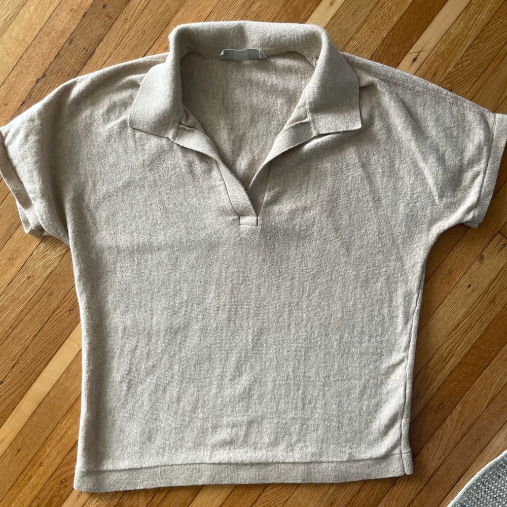 Everlane Merino Wool Short Sleeve Polo Sweater